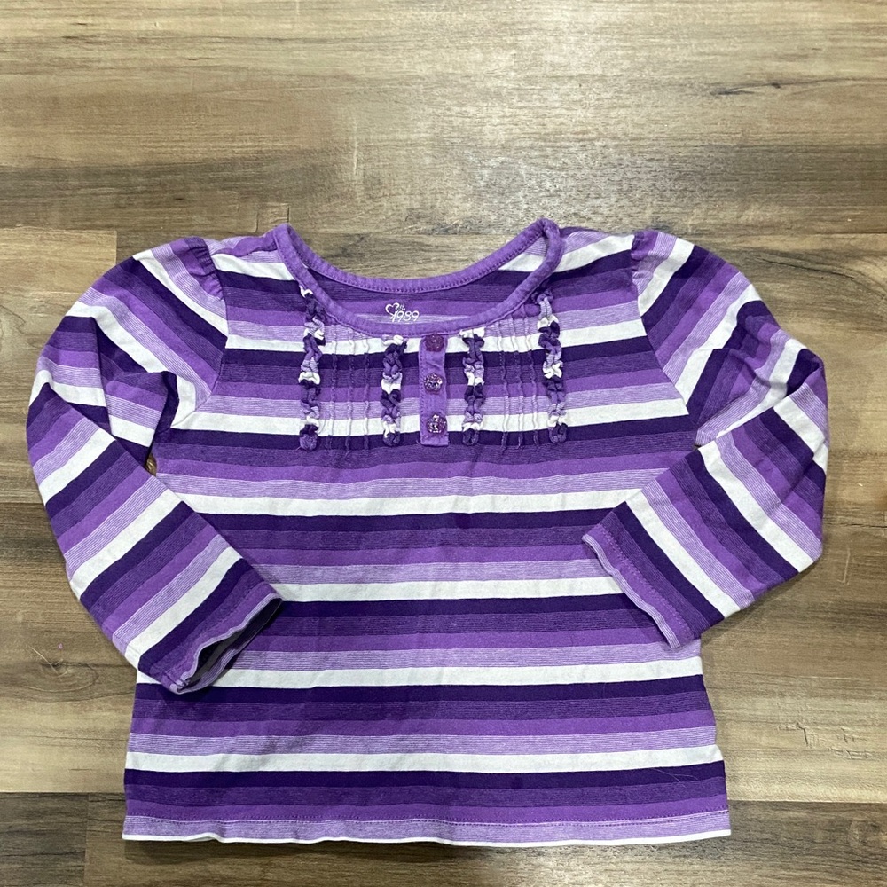 Place Purple Striped Long Sleeve Tee